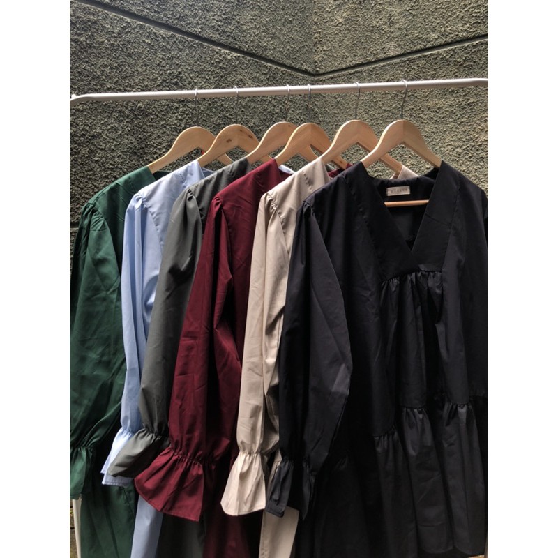 ruffle dress katun oversize ala soiree goulding