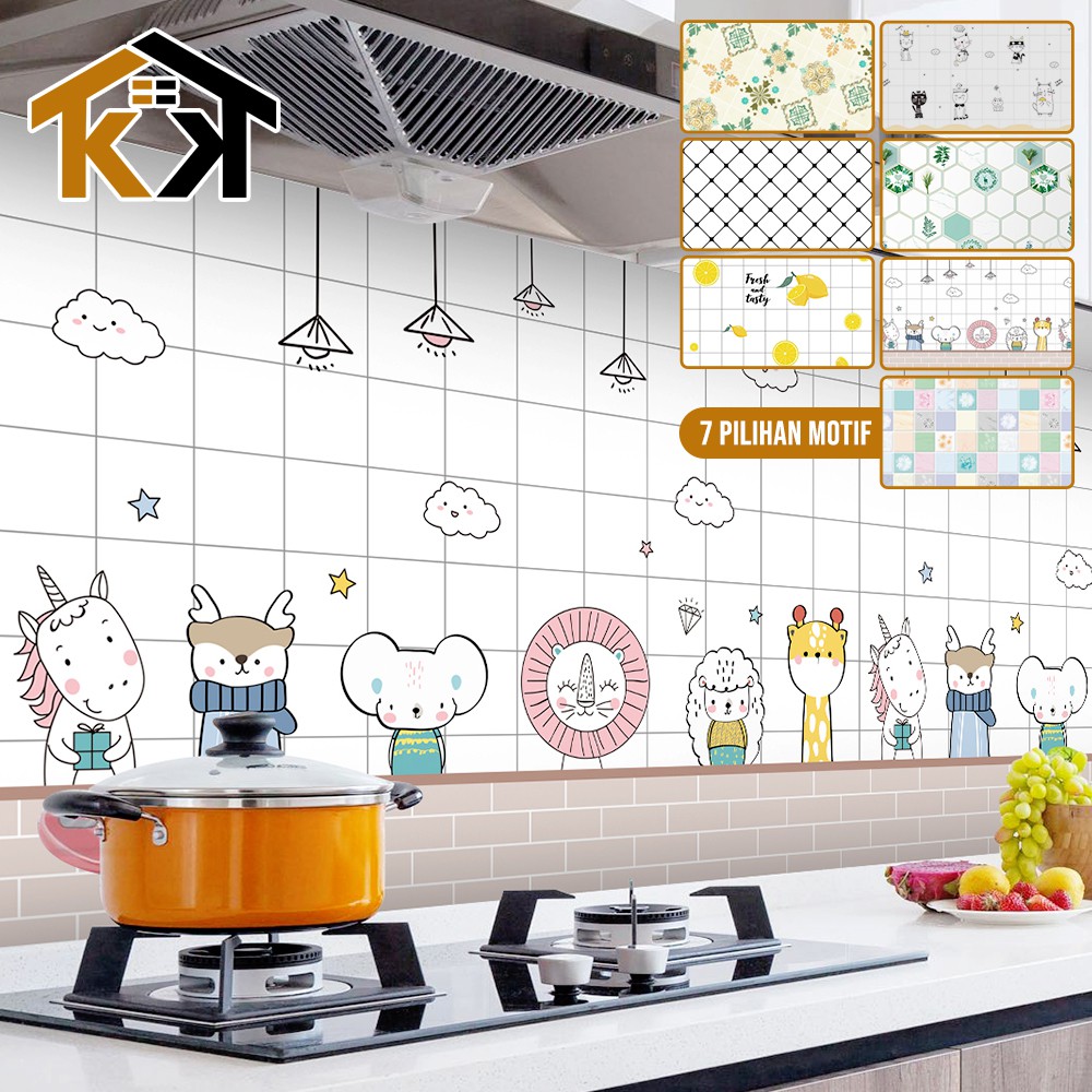 Kk Wallpaper Stiker Dinding Dapur Anti Minyak Air Tahan Panas 3 Ukuran Import Shopee Indonesia