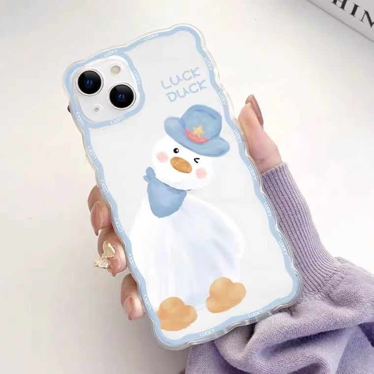 Soft Case TPU Transparan Motif Lucky Duck Untuk Iphone 13 Pro Max / 12 / 11 / XS / XR / X / 8 / 7 / 6 Plus Mini SE 2020