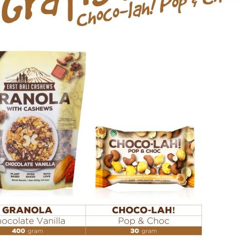 

❅ Beli 1 Gratis 1 - Granola Chocolate Vanilla & Choco-Lah! Pop & Choc ☚