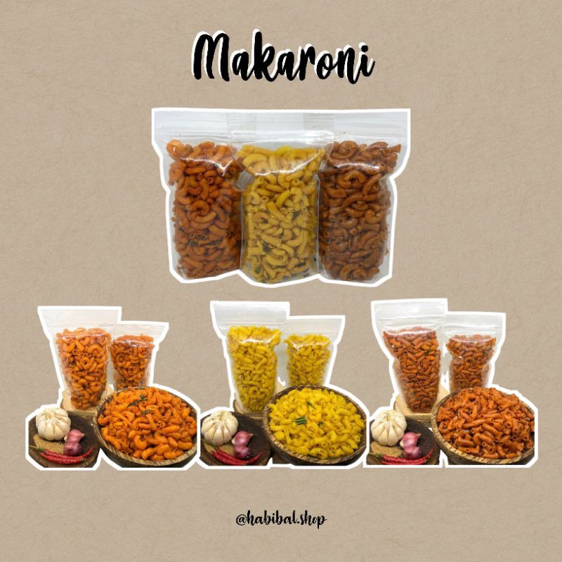 

Makaroni 100gram (Pedas Jeruk, original, pedas minyak)