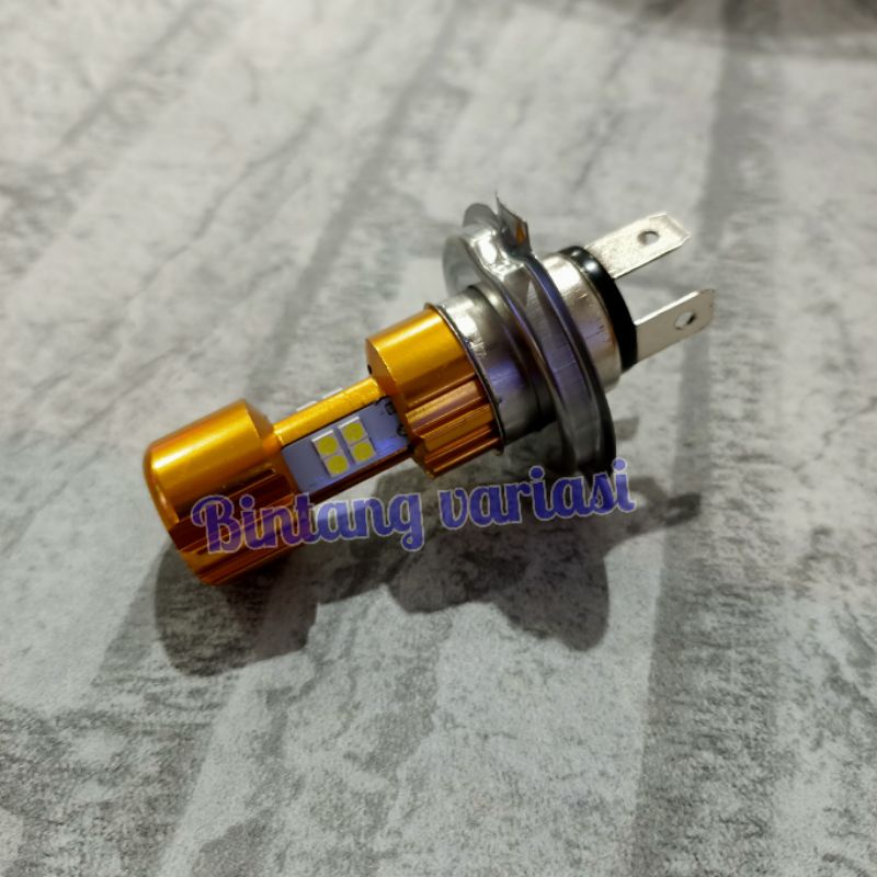 Lampu Depan LED H4 3 Sisi AC DC Vixion Tiger