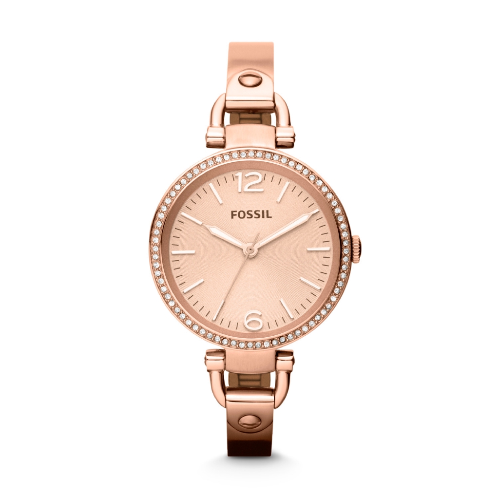 Fossil Georgia Rose-Tone Stainless Steel Watch Jam Tangan Wanita [ES3226