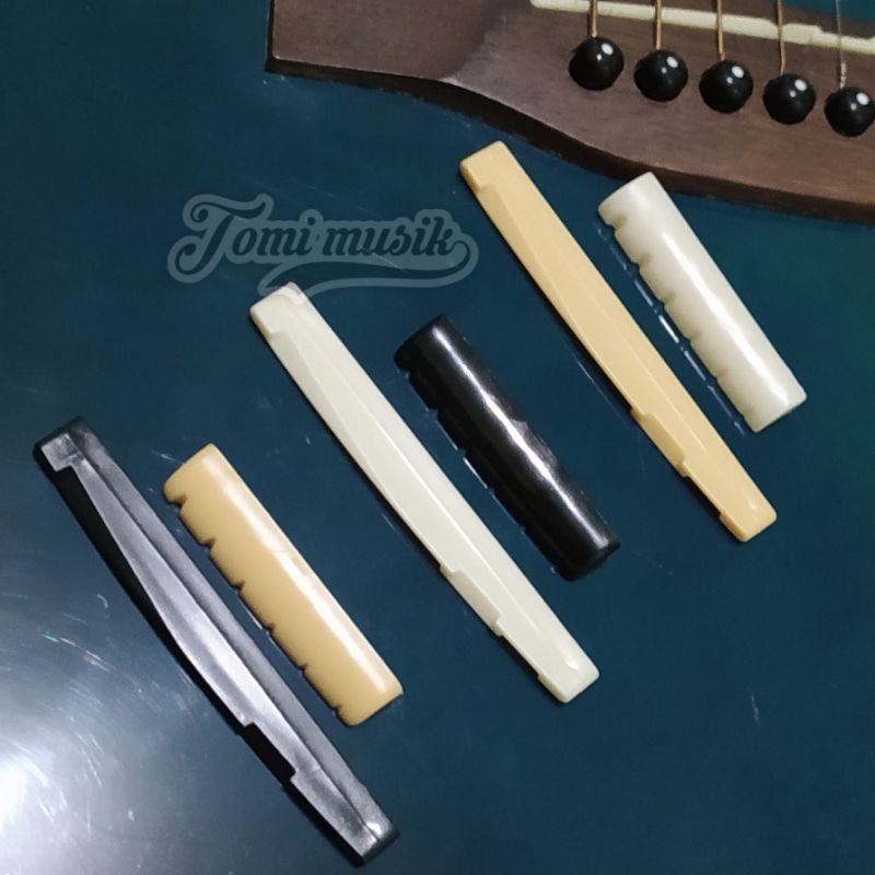 sadle nut gitar akustik 1pcs kuning hitam putih knip pin