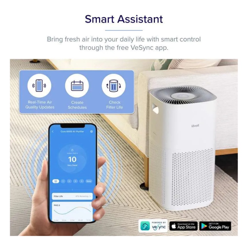 Levoit Core 600S Smart WiFi True HEPA Air Purifier H13 USA Original