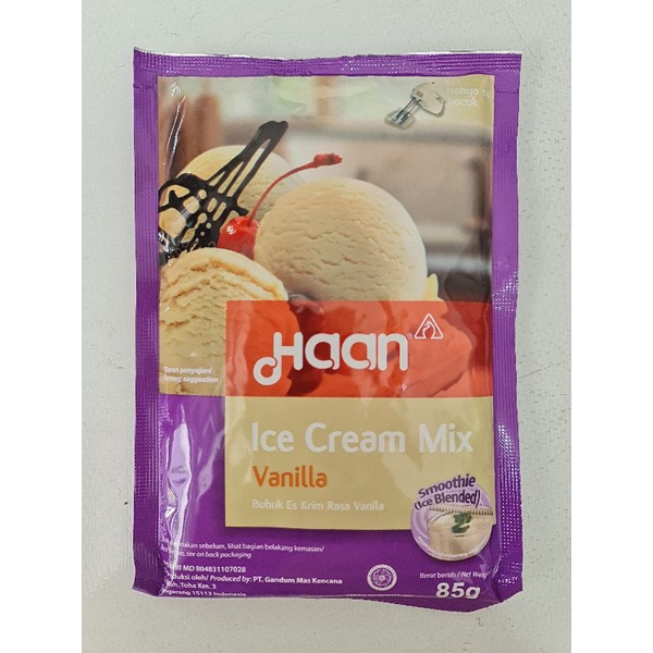 

Haan Ice Cream Mix pouch Vanila bubuk 85 gr Instan