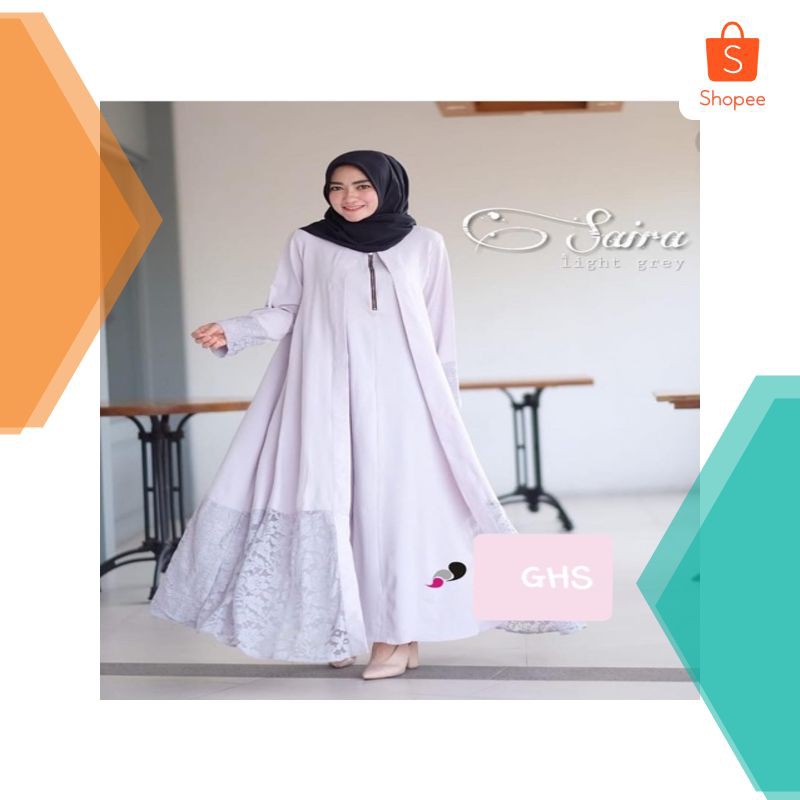 Promo GAMIS SAIRA SABYAN BROKAT KEBAYA DRESS MOSCREPE PREMIUM Elegan