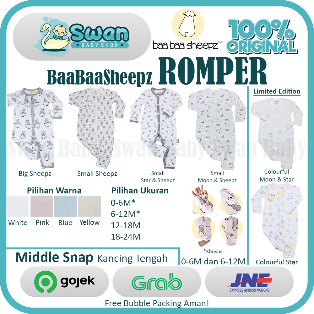 Baabaasheepz Romper / Baa Baa Romper Middle Snap - Tengah Part 2