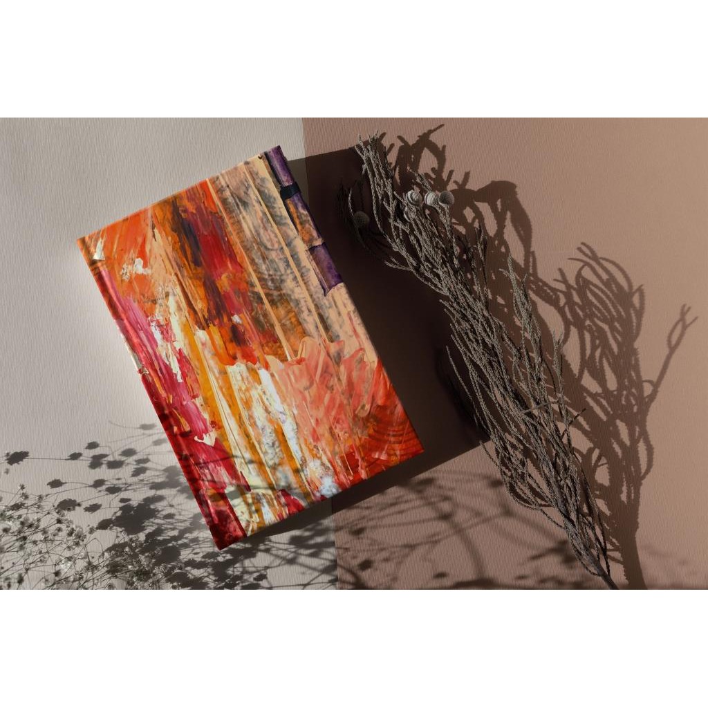 

GARANSI! BISA CUSTOM NAMA - NOTEBOOK A5 HARDCOVER ABSTRACT SUNSET PAINT BRUSH NB-01