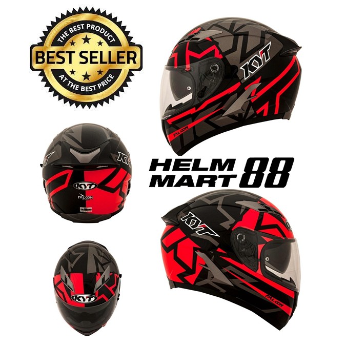 HELM KYT VENDETTA 2 FASTER Merah & Kuning Fullface Double 