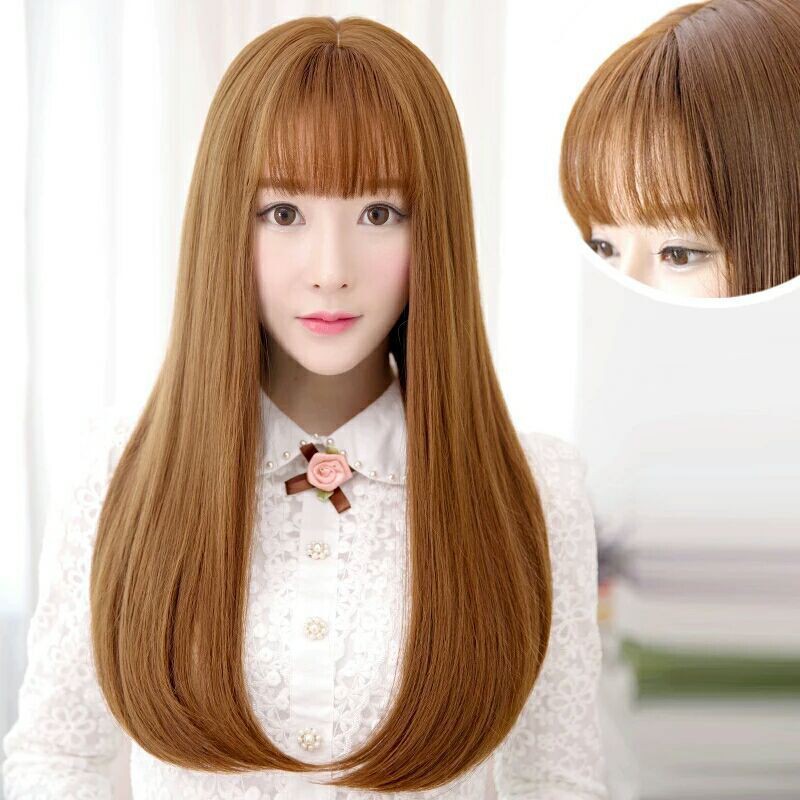 Wig Rambut Palsu Wanita Perempuan Wig Cosplay Model Bob Pendek Wig Cewek Panjang Lurus Natural Rambut Palsu Untuk Patung