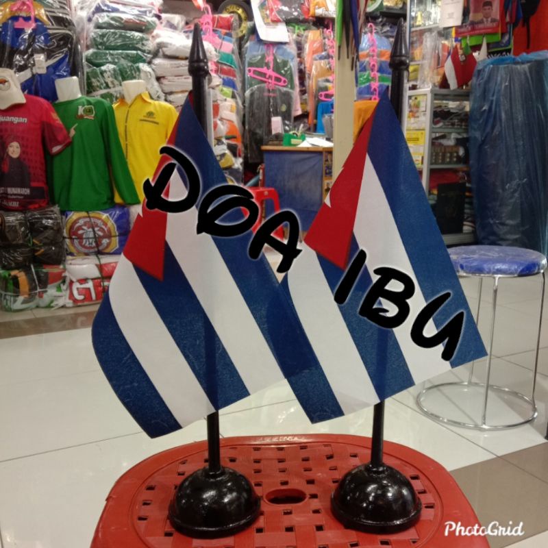 

best seller tiang kayu meja+bendera KUBA ready stock