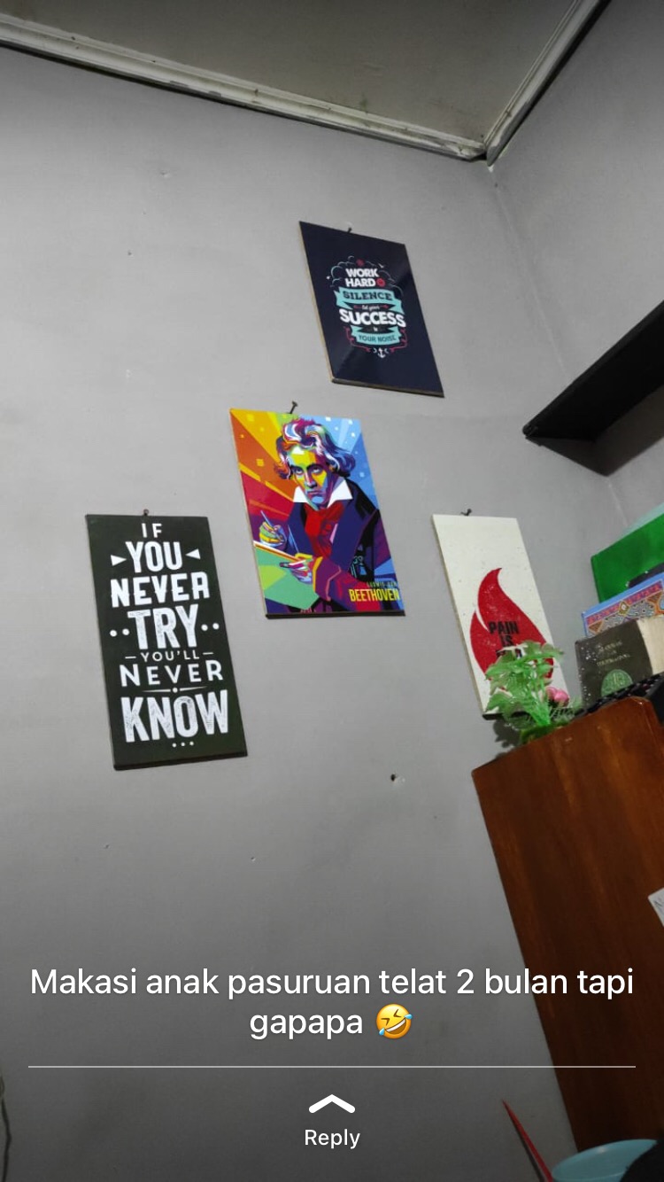 Poster Kayu Hiasan Dinding Wall Deco Square Poster Motif Pop Art