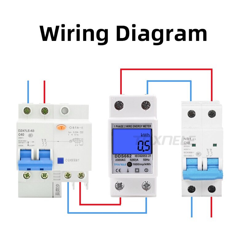 Voltmeter Ammeter Wattmeter kWh Meter Dinrail 5A-80A AC 220V