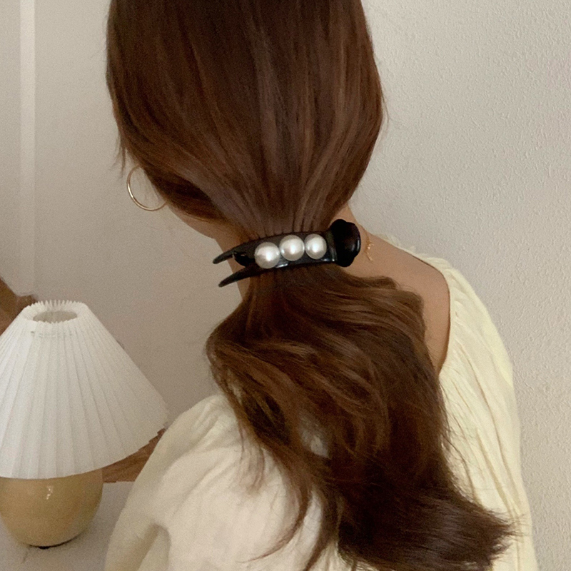 Fashion Wanita Aksesoris Korea Elegan Jepit Rambut Temperamen French Retro Pearl Clips Aksesoris Rambut