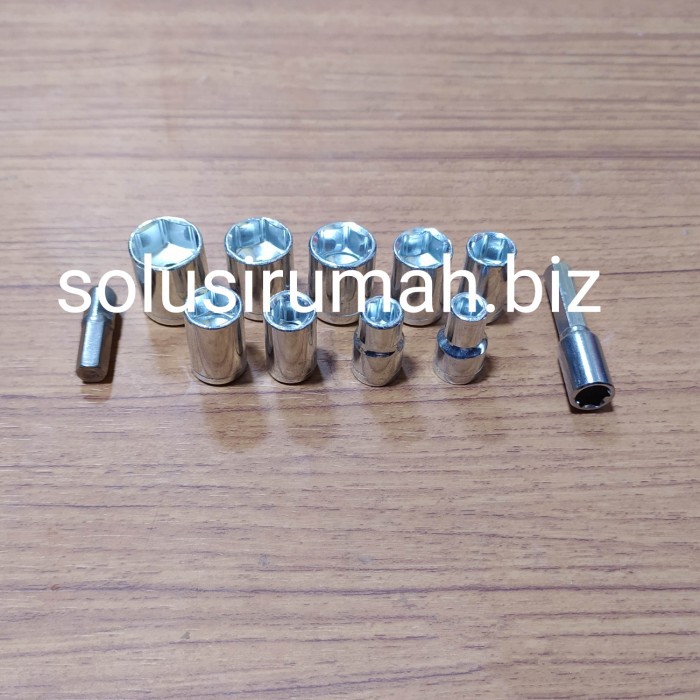 SPARE EXTENTION 11PCS MATA SOK SOCK SOCKET NUT SET U/ MESIN BOR CORDLE