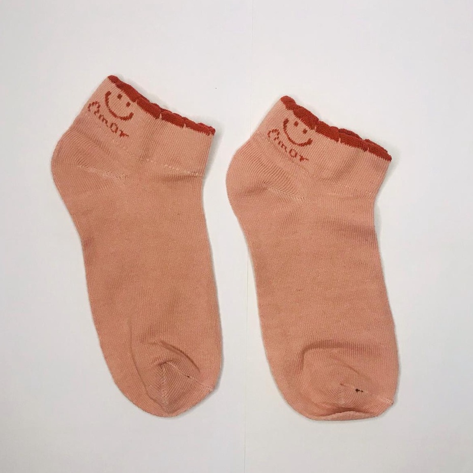 ⭐Gogoland⭐ Kaos Kaki Pendek Motif Smile Semata Kaki Kaoskaki Unisex Pria Wanita-SMIL PINK
