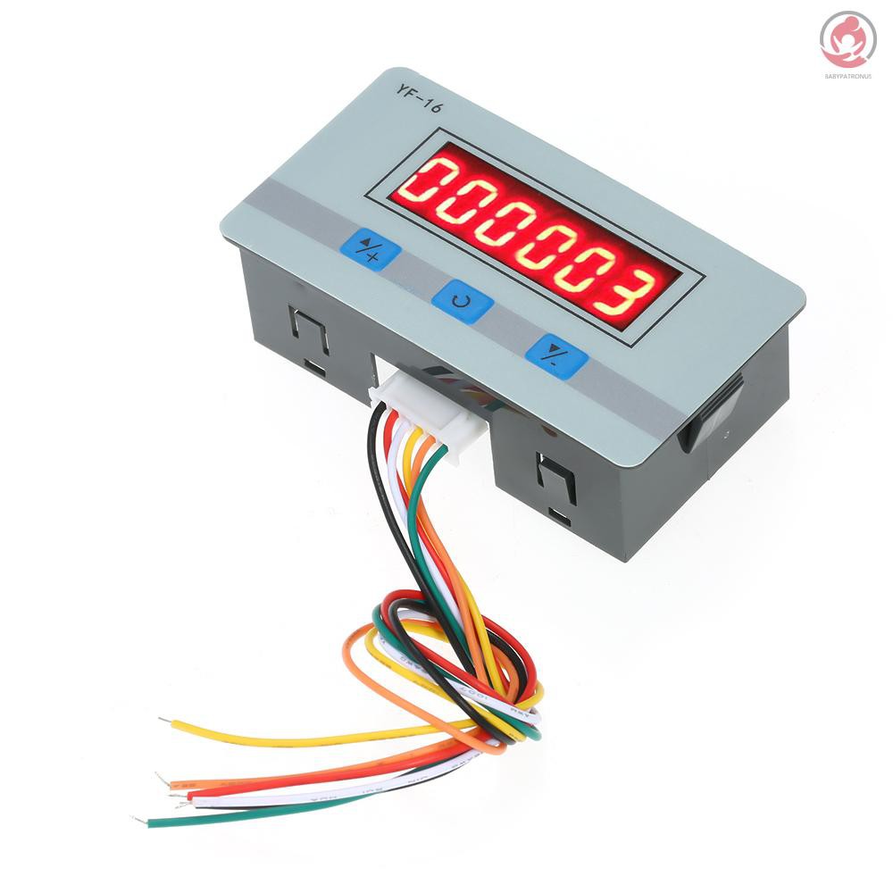 Mini LED Digital Counter Module DC/AC5V~24V Electronic Totalizer with NPN and PNP Signal Interface 1~999999 Times Counting Range