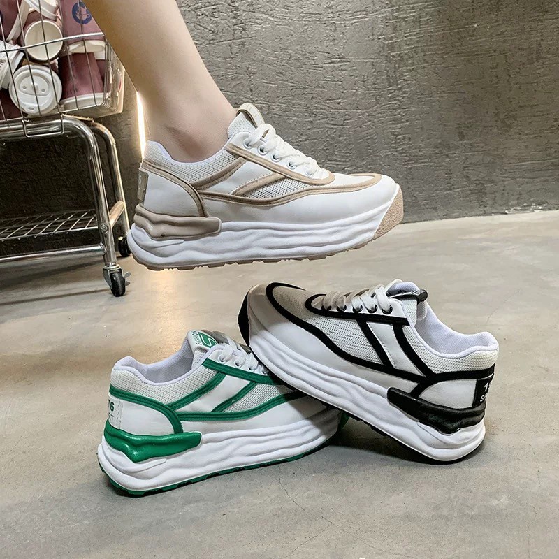 AVANCEID 1817 Sepatu Sneakers Wanita Sekolah Olahraga Sport Hitam Putih Import