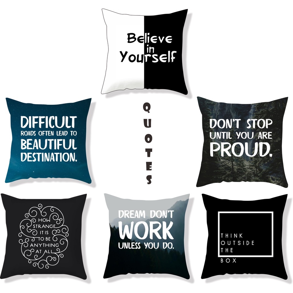 Bantal Quotes 30x30 cm Part 1 #QT 001-010, Bantal Hadiah , Bantal Murah , Bantal Sofa , Bantal Kado , Bantal Lucu ,  Bantal Inspirasi, Souvenir, Kado