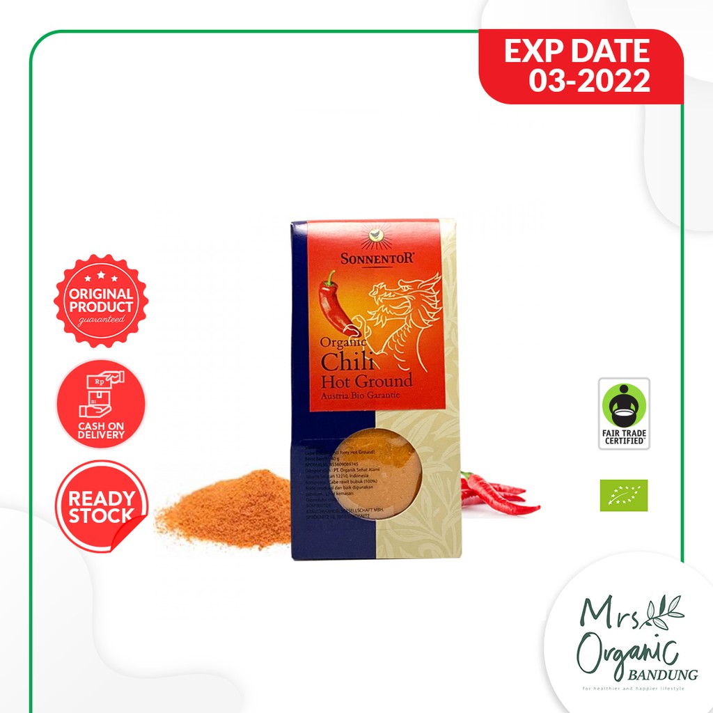 Bubuk Cabe Cabai Cayenne Organik -  Organic Chili Hot (Cayenne pepper) Powder Sonnentor 40 g