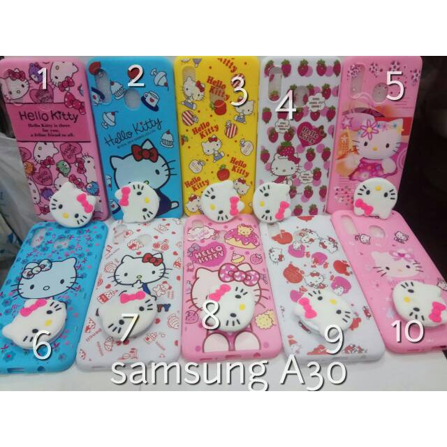 Silicone case tpu Hello Kitty+pop socket samsung A30