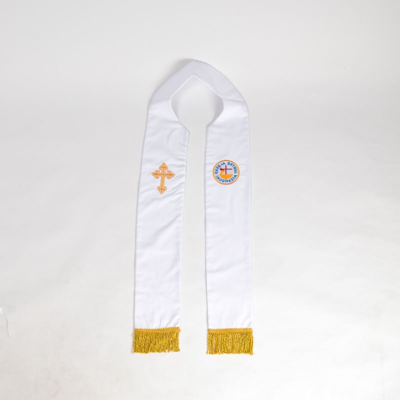 GBI - Stola Hijau Putih Bordir - Cotton Tropical - Jos Miracle Bandung - Miracle - JMB