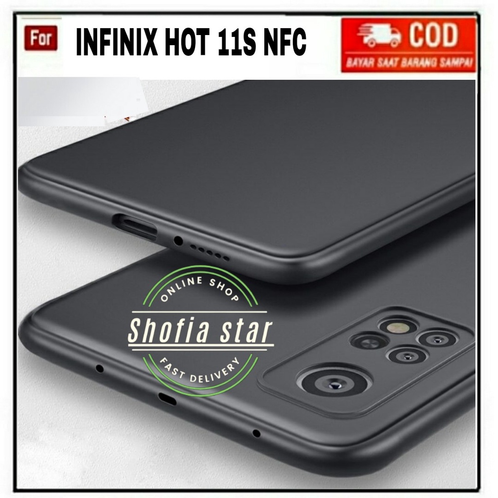 CASE INFINIX HOT 11S NFC SOFTCASE SLIM MATTE PREMIUM BLACK PROTECT CAMERA