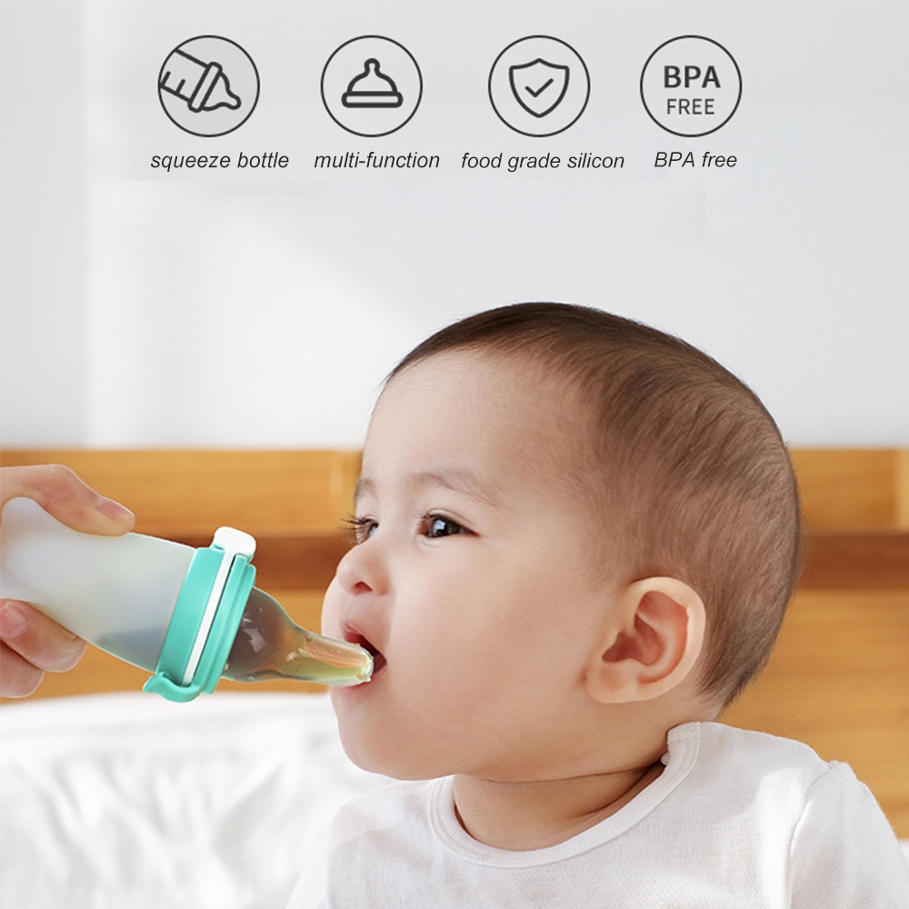 Kinbata 3 in 1 Botol Dot Silicone Sendok Makan Bayi / Sendok Makan Botol Dot SIlikon Praktis BPA FREE