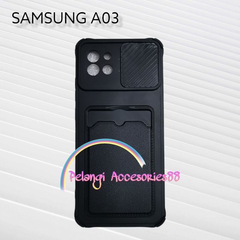 CASE SAMSUNG A03 SOFTCASE SLEDING WARNA WARNI SLOT CARD