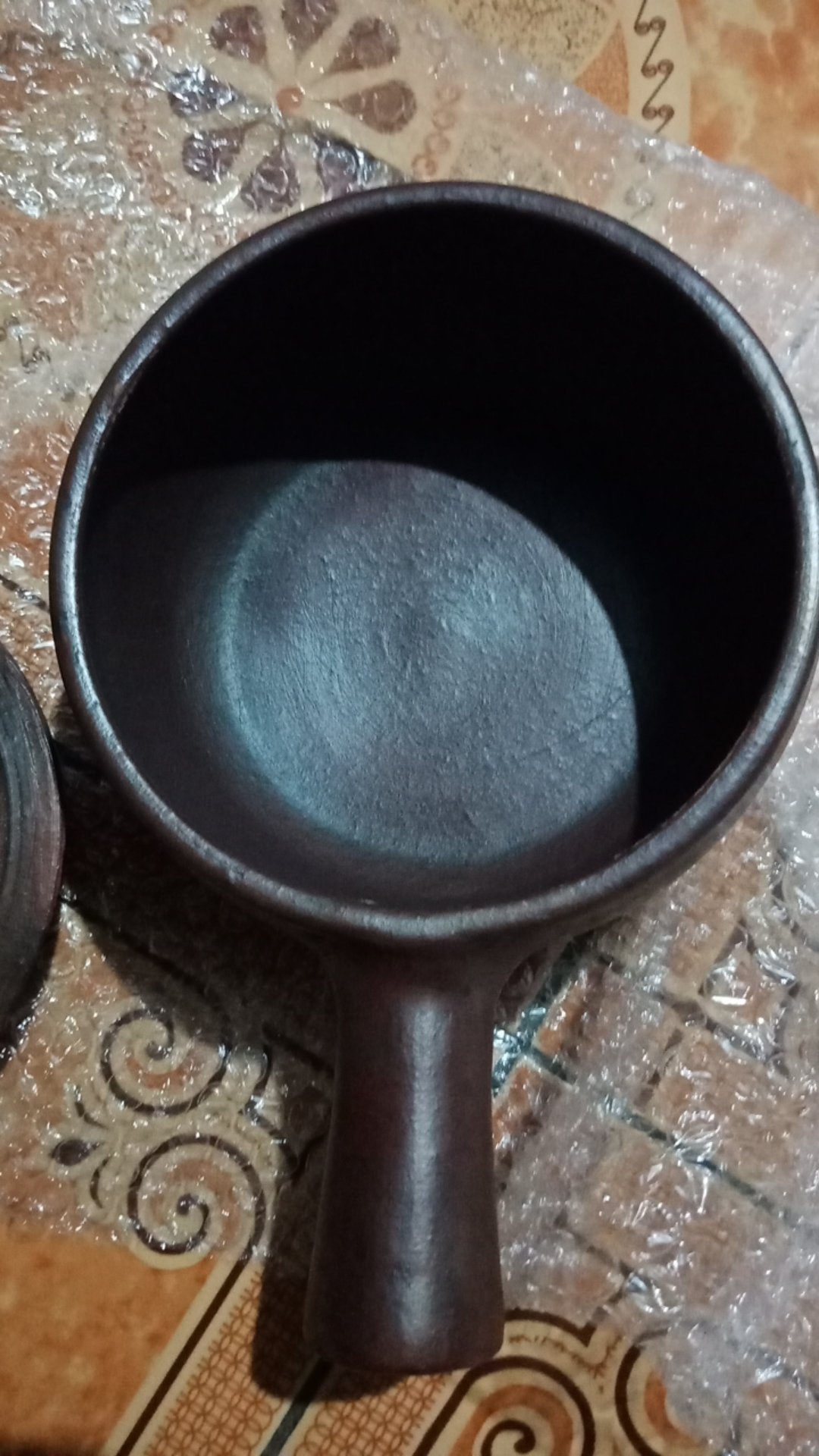 Panci Gagang 15 Cm Gerabah Tanah Liat / Panci Jamu Rebus Sayur Susu / Teflon Tradisional