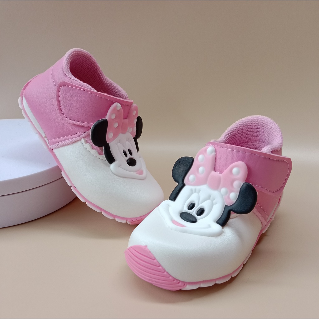 Sepatu anak bunyi bayi perempuan usia 1-3 tahun/sepatu balita murah-mickey