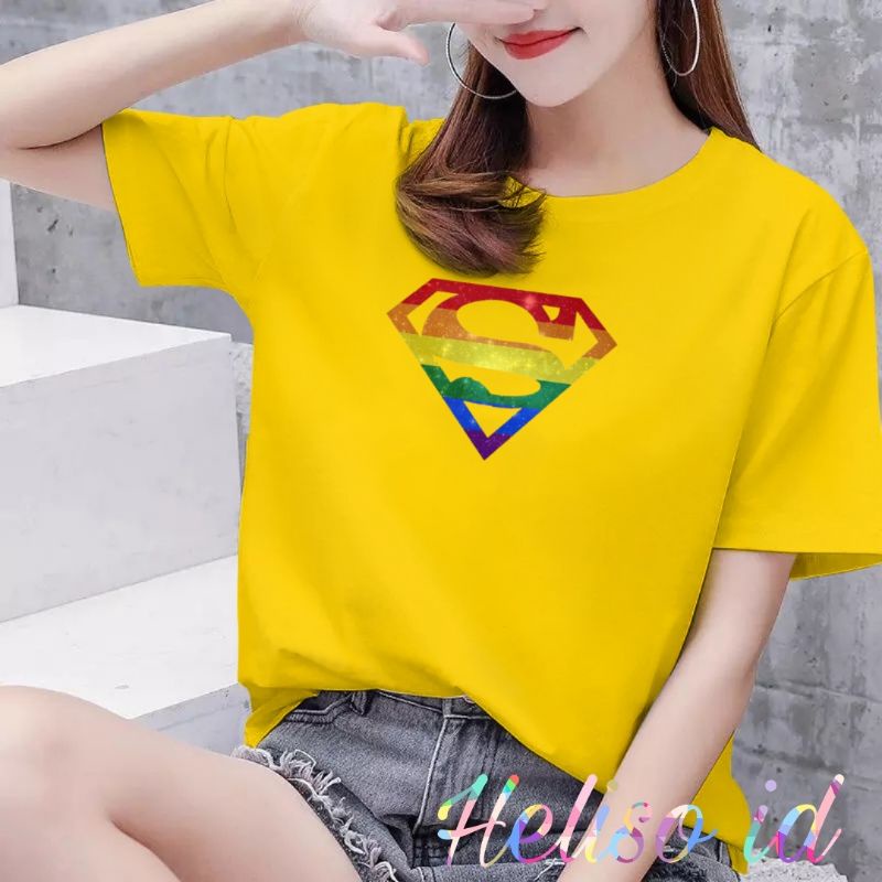 Kaos Wanita Lengan Pendek SuperWomen Colour Baju Oblong Wanita kaos Distro Cewek