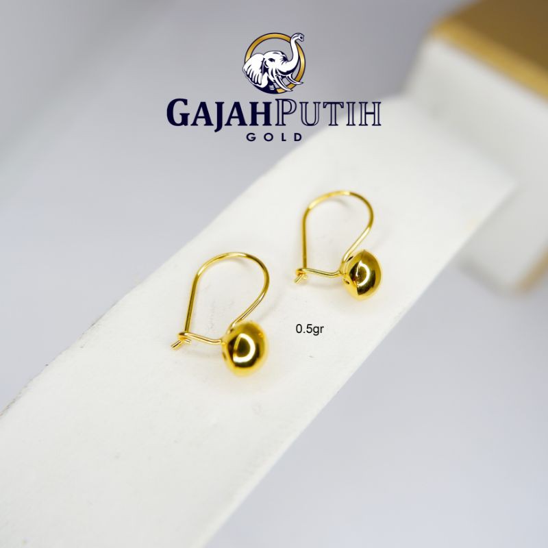 0,5gr Anting Model Sari Dewi Polos Emas Asli KodeO405