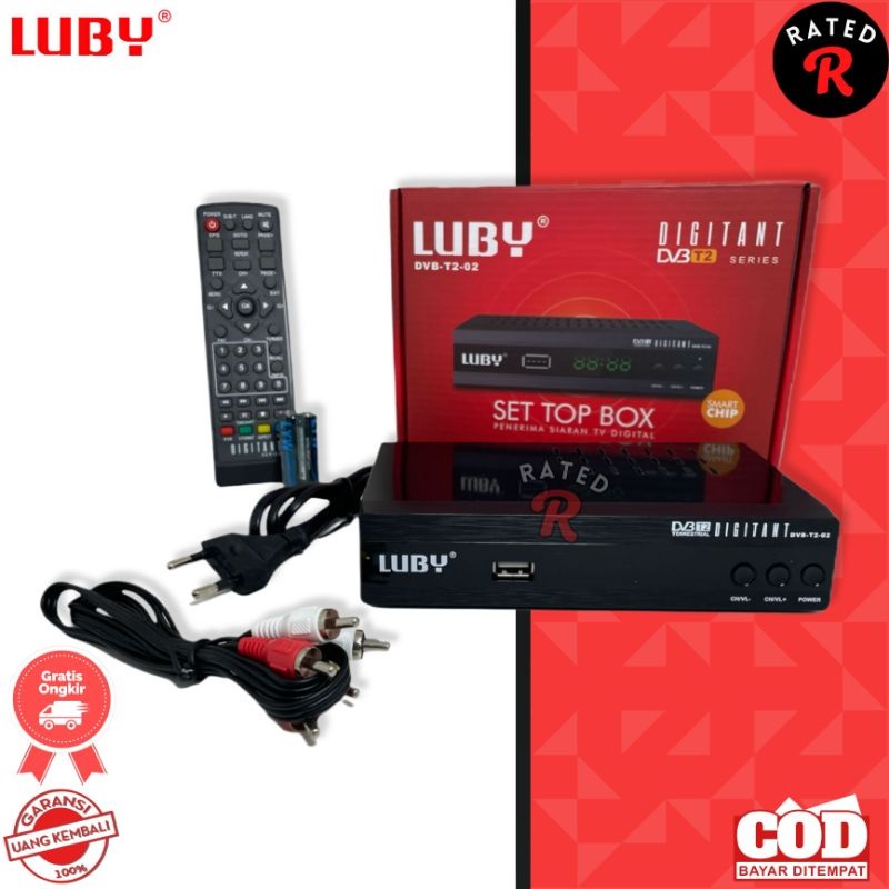 Set Top Box Luby DVB-T2-02 Full HD 1080p SNI STB TV Digital Receiver - STB Luby / TV Box BISA COD