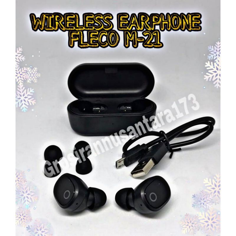 HEADSET BLUETOOTH SENTUH merek FLECO/ WIRELESS WATERPROOF EARPHONE/EARBUDS TOUCH/ HEADSET NIRKABEL