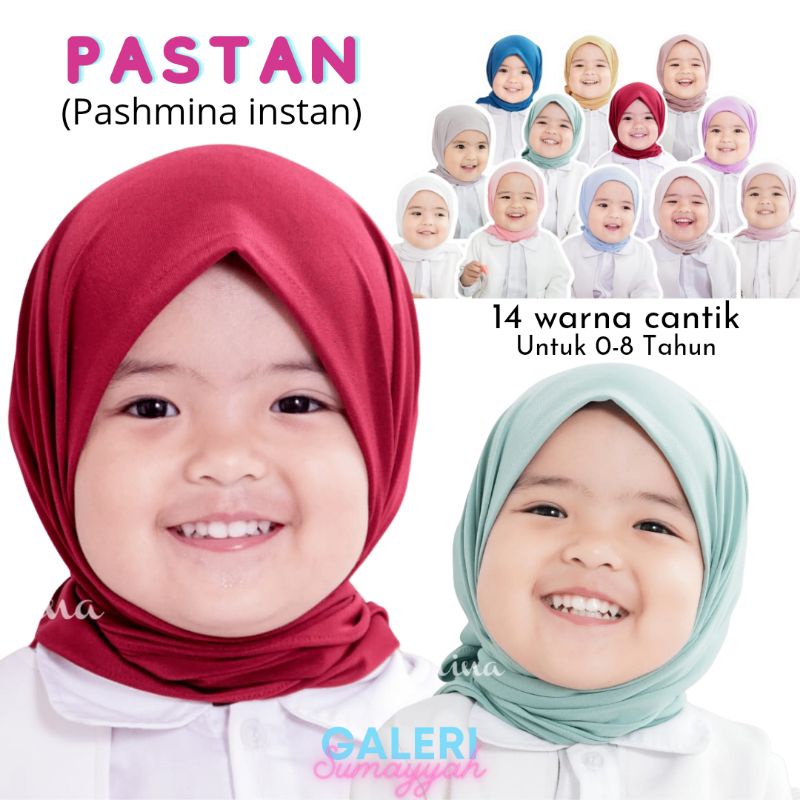 (0-6 Tahun) Pasmina Instan Anak Jersey Premium | Pastan baby | kerudung bayi | jilbab | pashmina | M