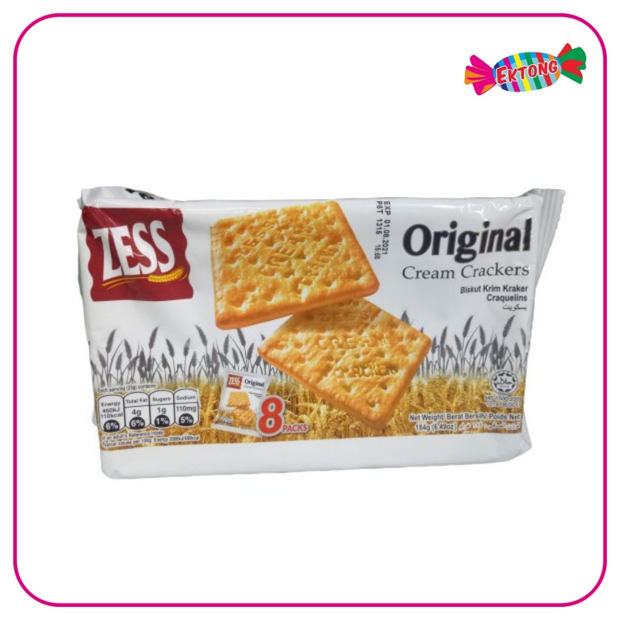 

ZESS ORIGINAL CREAM CRACKERS 184 GR / 8 PACKS ( GABIN TAWAR )