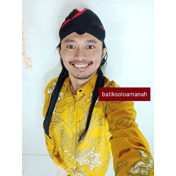 MLIWIS KUNING RAHAYU KEMEJA BATIK PRIA SOLO LENGAN PANJANG LAPIS FURING ATASAN PREMIUM MODERN