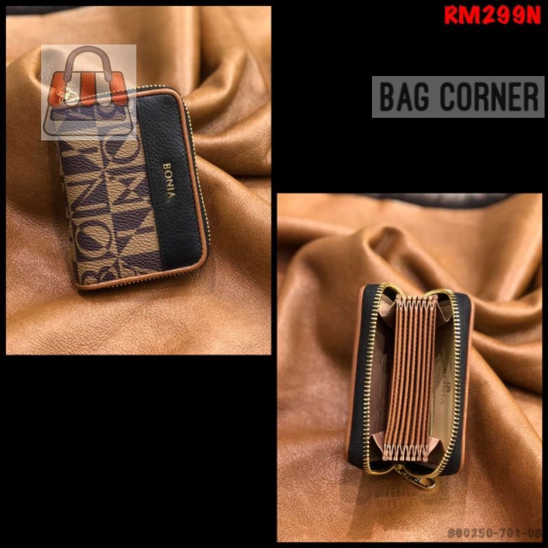 BagCorner - Dompet Kartu Bonia Original monogram list hitam