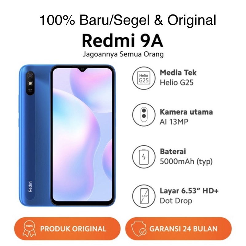 Xiaomi Redmi 9A 3/32GB Xiaomi Redmi 10A 4/64GB-3/32GB Garansi Resmi