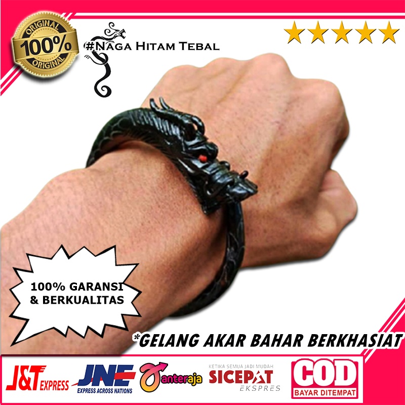 GELANG AKAR BAHAR HITAM ORIGINAL DAN MURAH ASLI UKIR TANGAN PRIA JUMBO