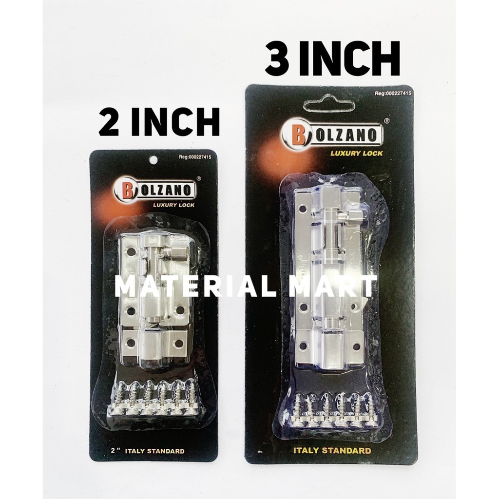 Grendel Slot Pintu Stainless 2 Inch | Selot Kunci Pintu 3 Inch Murah | Material Mart