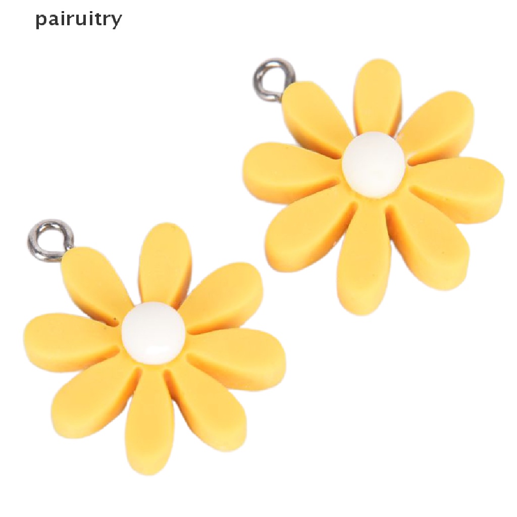 10pcs / Set Liontin Bunga Matahari Daisy Bahan Resin Untuk Membuat Perhiasan DIY