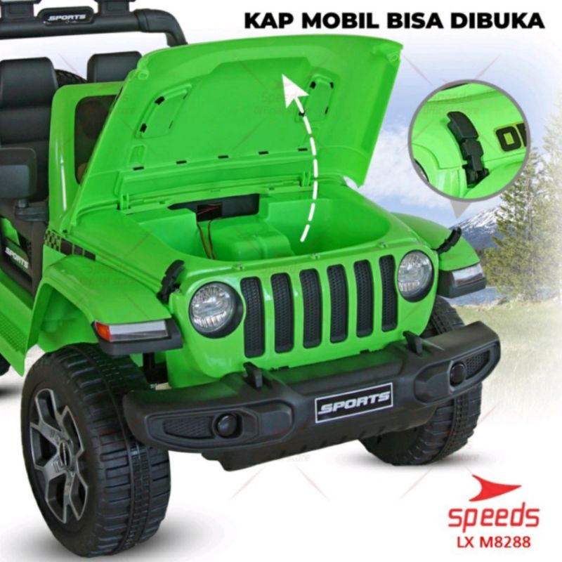 MOBIL AKI ANAK PMB 8288 JEEP OFF-ROAD RUBICON REMOTE MAINAN MOBIL TUNGGANG AKI M-8288 OFF ROAD MOBIL AKI ANAK MURAH