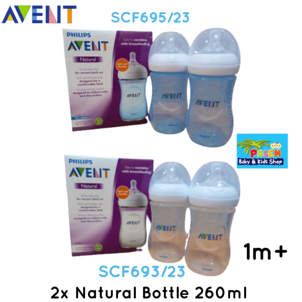 PHILIPS AVENT Natural botol isi 2/260ml Biru putih