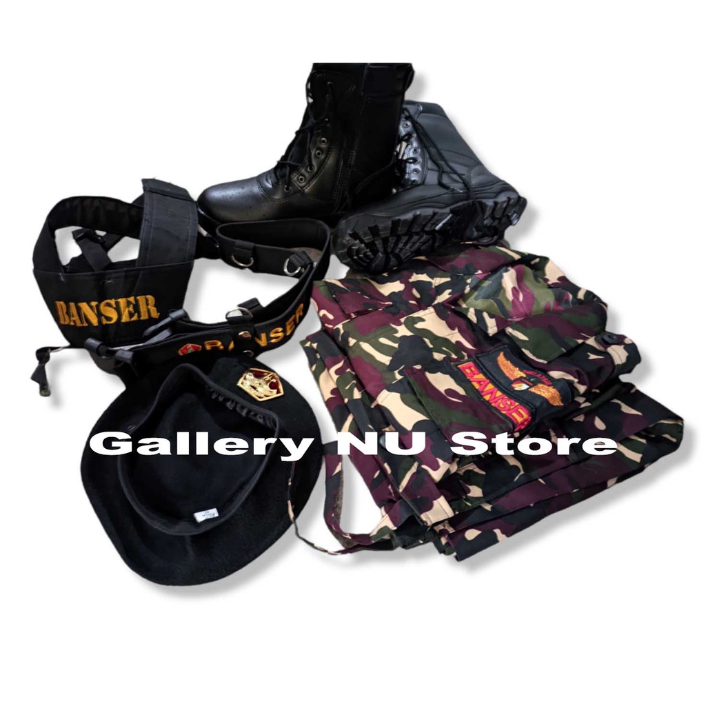 Set PDL BANSER Lengkap ( seragam, sepatu, baret pin, dahrem kopel )