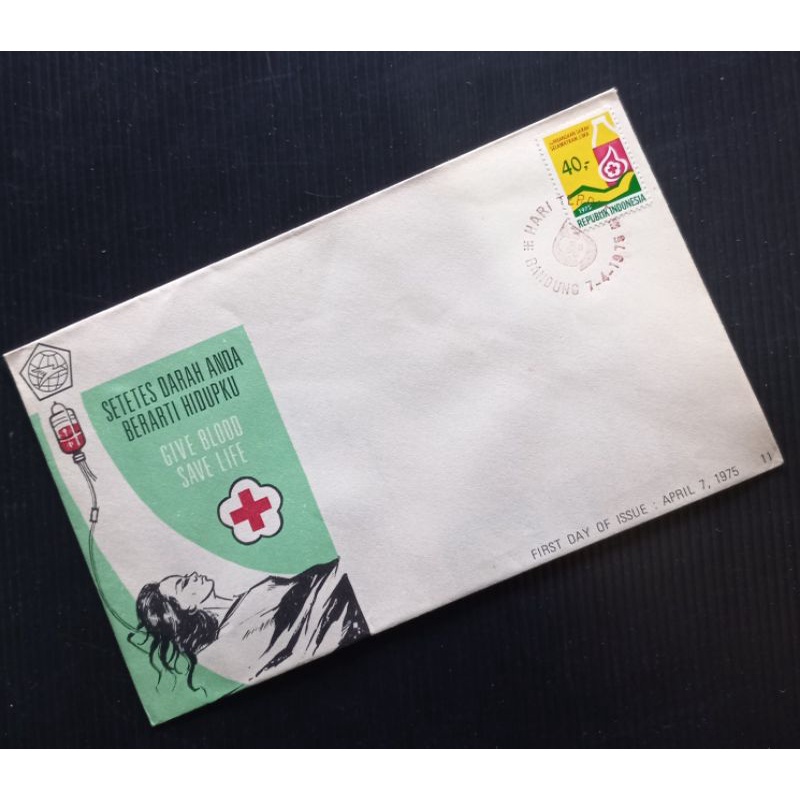 

Sampul Hari Pertama Prangko Perangko Indonesia Seri Kampanye Donor Darah 1975