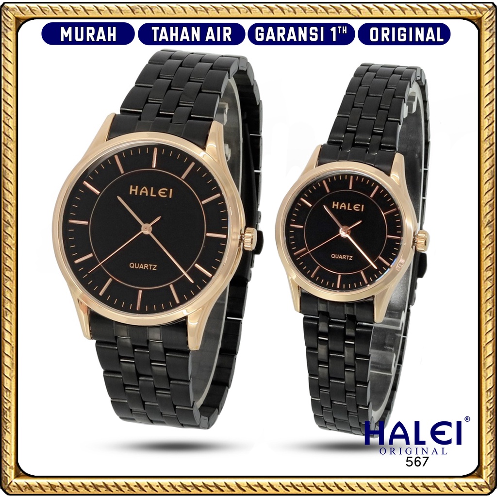 Original #Jam Tangan Halei ORI #Garansi 1 Tahun #Jam Tangan Rantai Couple Bulat Original Murah Halei