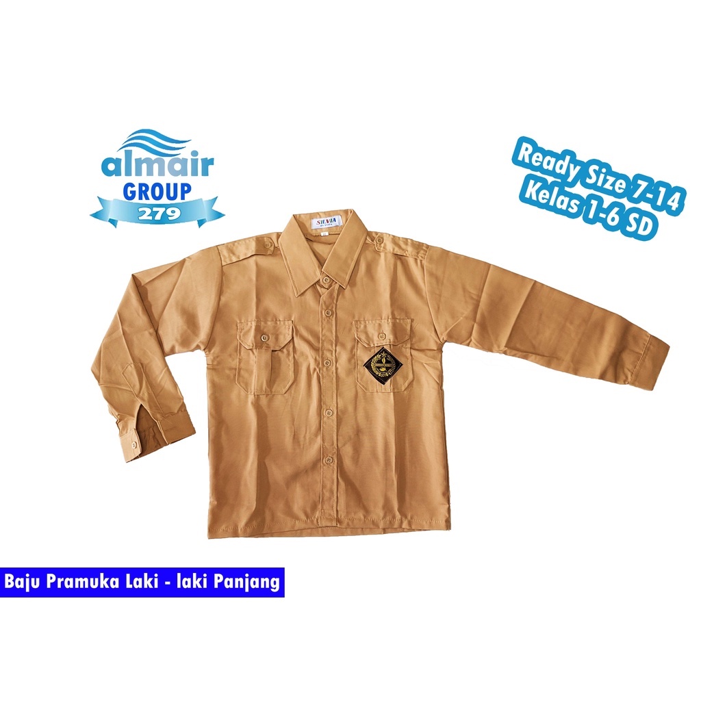 seragam sekolah sd Baju Anak Pramuka SD Laki Penggalang Lengan Panjang